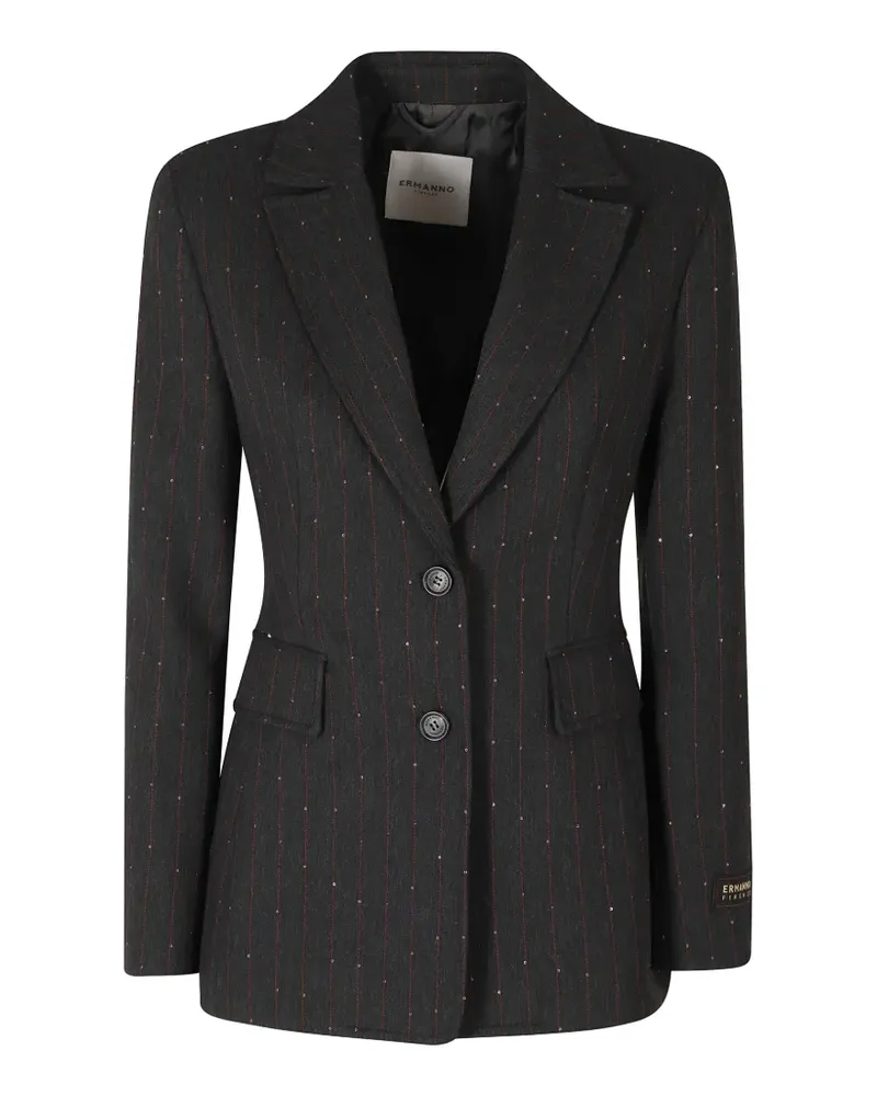 Ermanno Scervino Blazer mit Nadelstreifen und Kristallen - Grau Grau