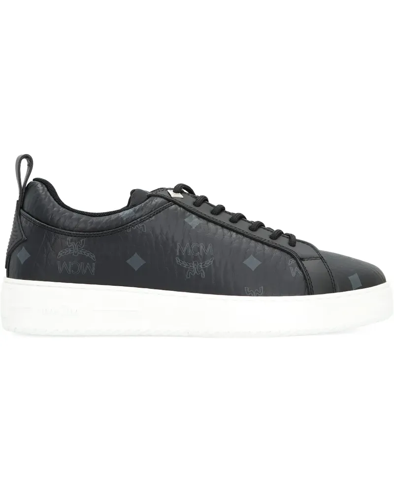 MCM Wattierte Visetos Sneakers mit Monogramm - Schwarz Schwarz