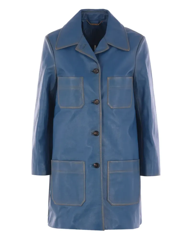 Chloé Ledermantel mit Knopfverschluss - Blau Blau