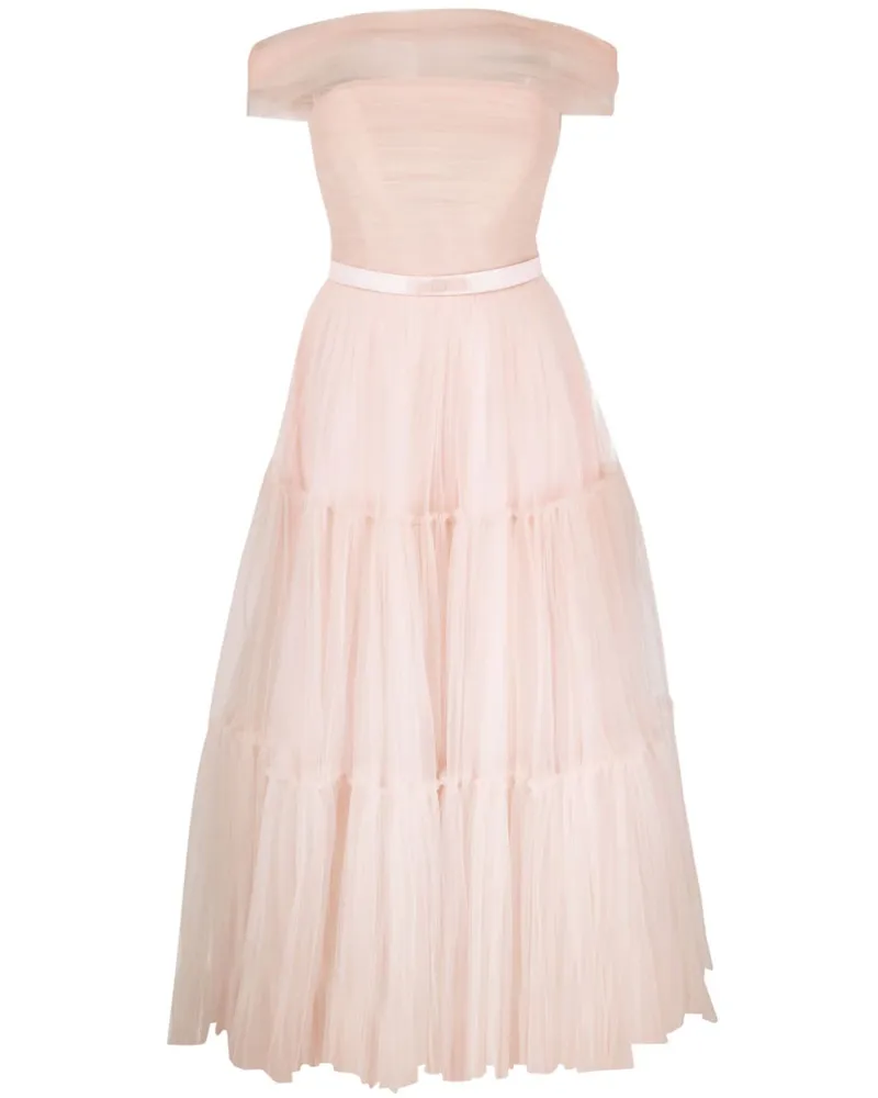 Ana Radu Schulterfreies Maxikleid - Rosa Rosa