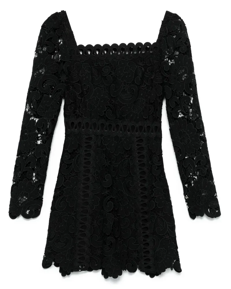 Maje Minikleid mit floralem Motiv - Schwarz Schwarz