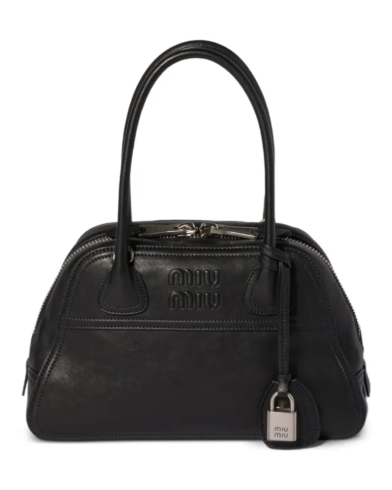 Miu Miu Tasche Vivant aus Nappaleder - Schwarz Schwarz