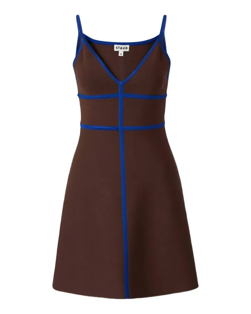 STAUD Midikleid mit Kontrastdetails - Braun Braun