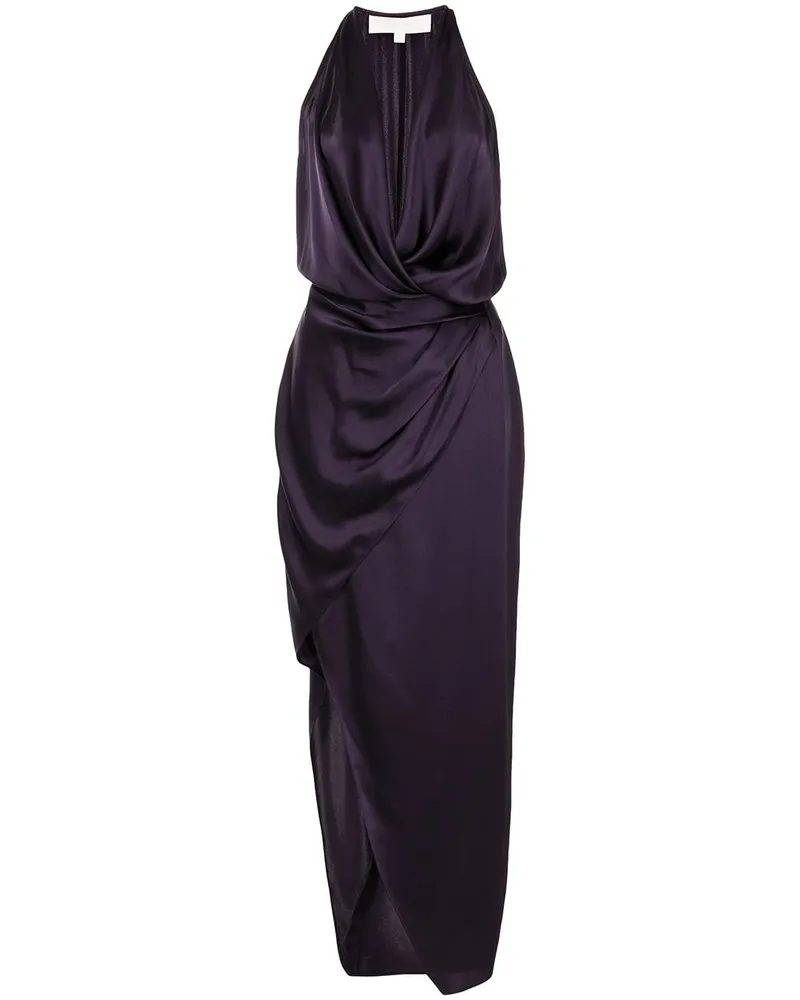 mason by michelle mason Asymmetrisches Neckholder-Seidenkleid - Violett Violett