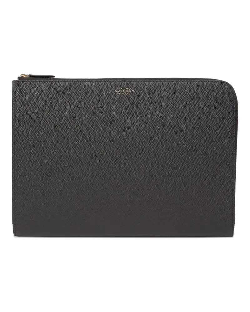 Smythson Laptoptasche mit Reißverschluss - Schwarz Schwarz