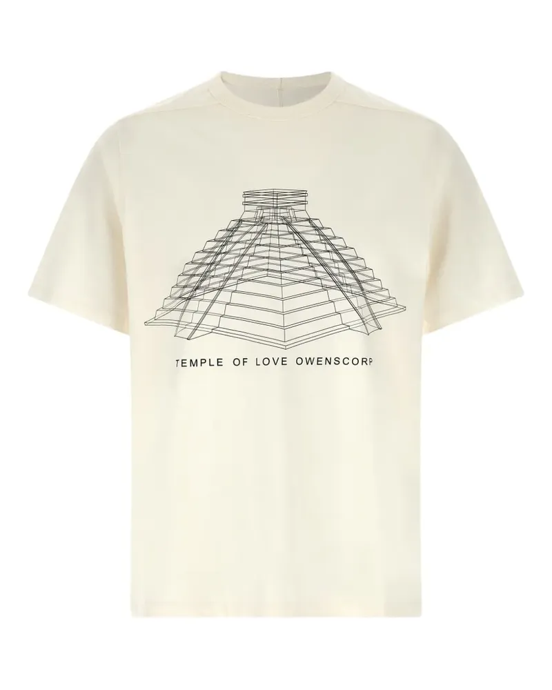 Rick Owens Brad printed crew neck T-shirt - Nude Nude