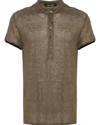 Roberto Cavalli Semi-transparentes Poloshirt Braun