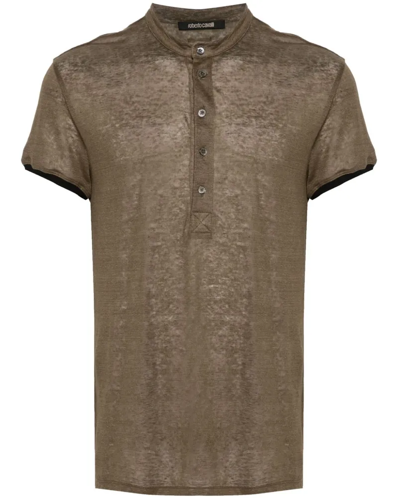 Roberto Cavalli Semi-transparentes Poloshirt - Braun Braun