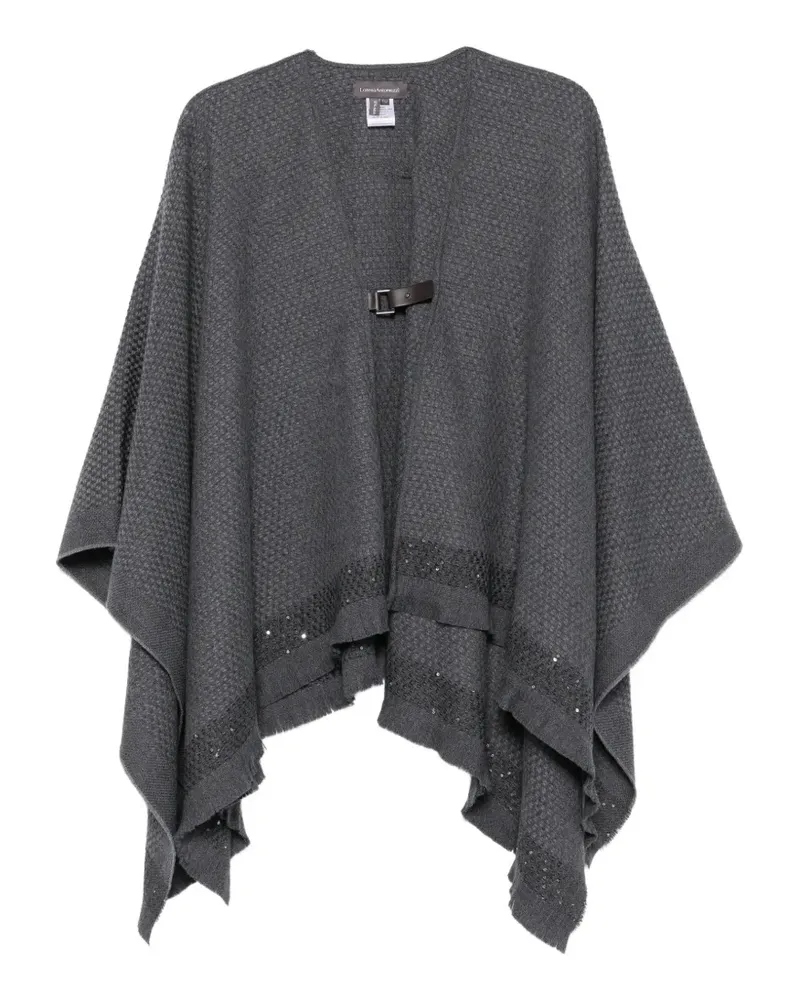 Lorena Antoniazzi sequin-embellished fringed poncho - Grau Grau