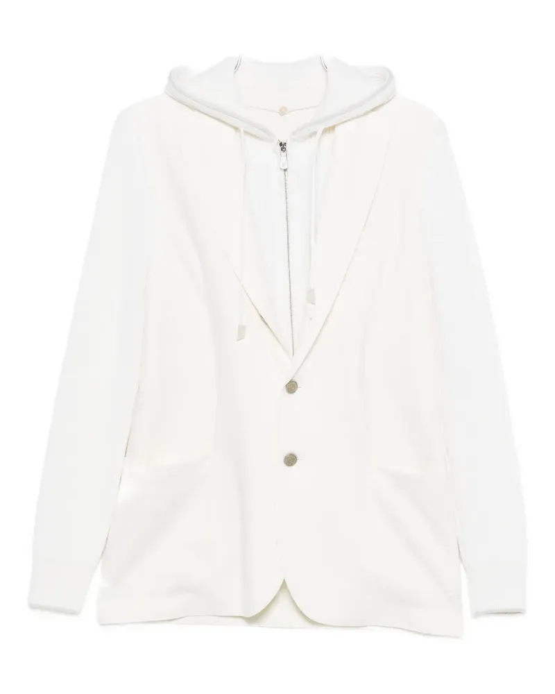 Eleventy hooded button blazer - Nude Nude