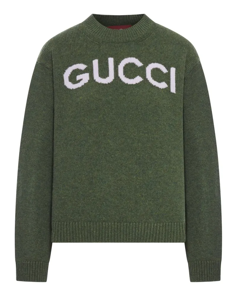 Gucci Pullover mit Logo-Intarsie - Grün Grün