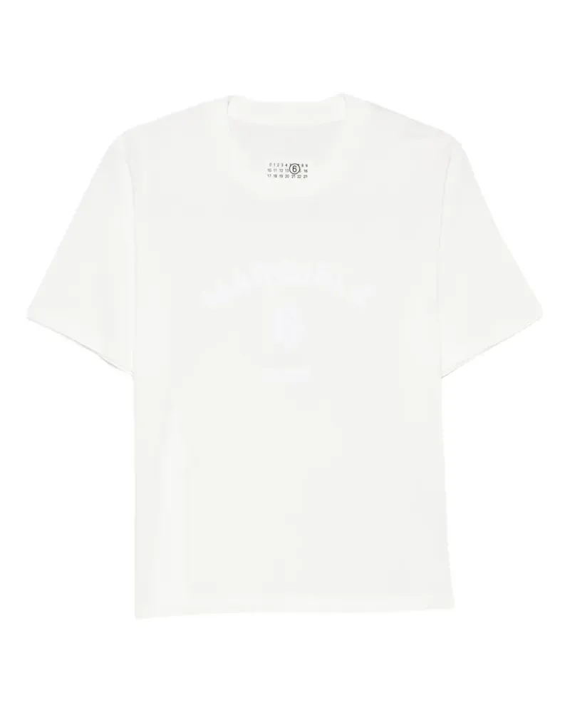 Maison Margiela Kurzärmeliges T-Shirt mit Logo-Print - Weiß Weiß