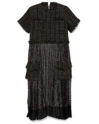 Sacai Bouclé-Midikleid Schwarz