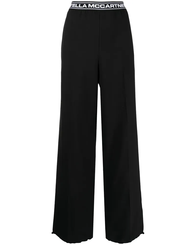 Stella McCartney Hose mit weitem Bein - Schwarz Schwarz