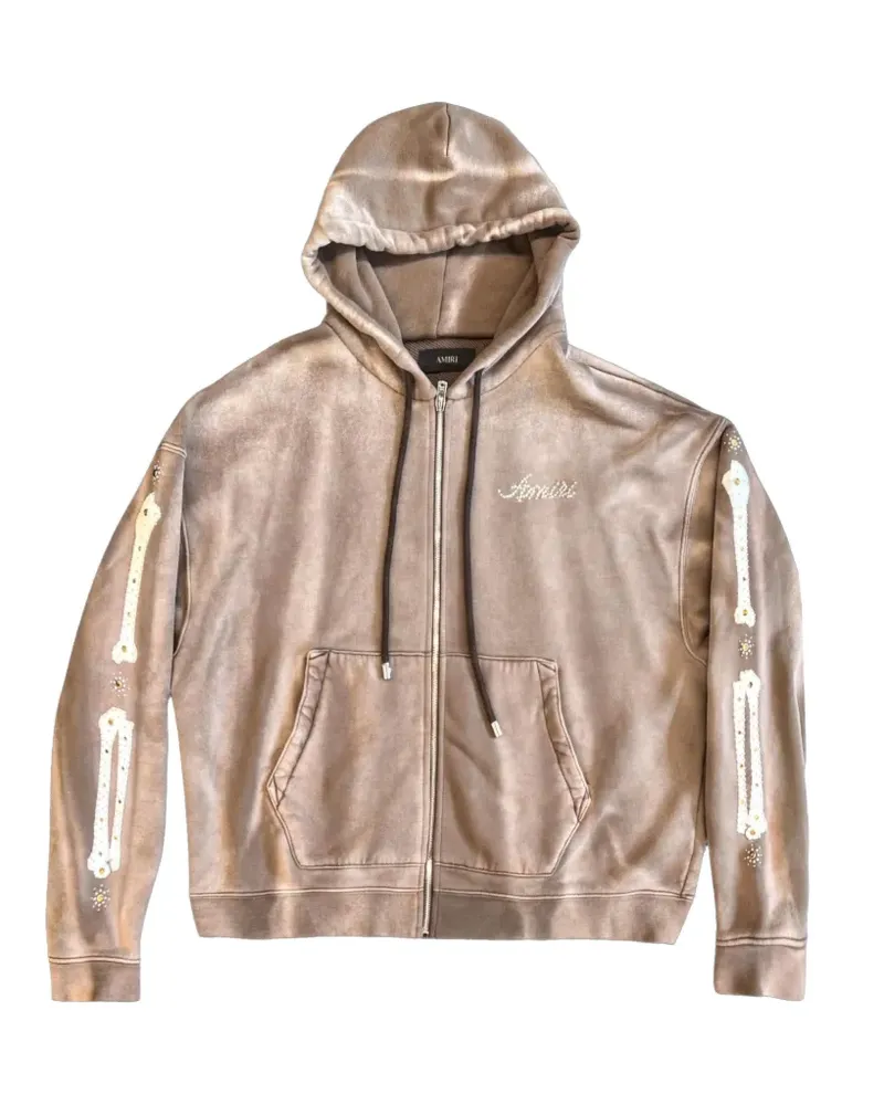 Amiri Bones studded hoodie - Braun Braun
