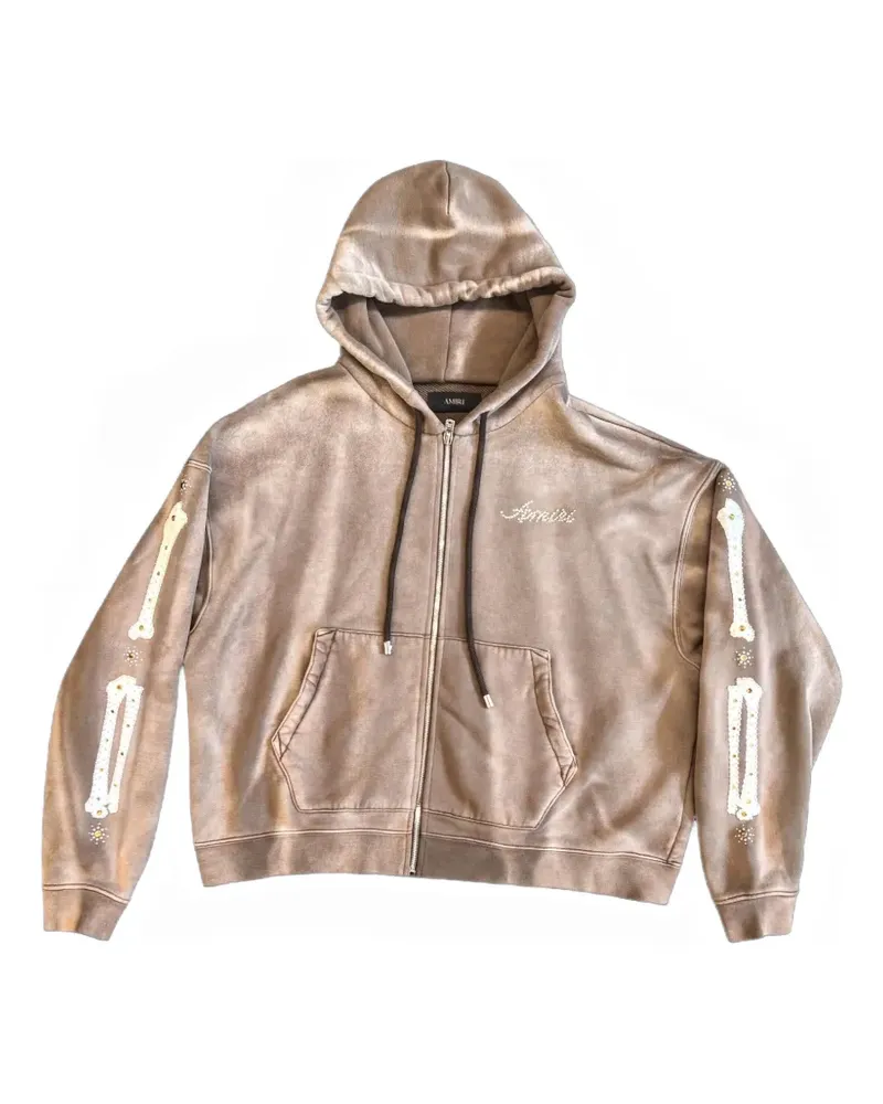 Amiri Bones studded hoodie - Braun Braun