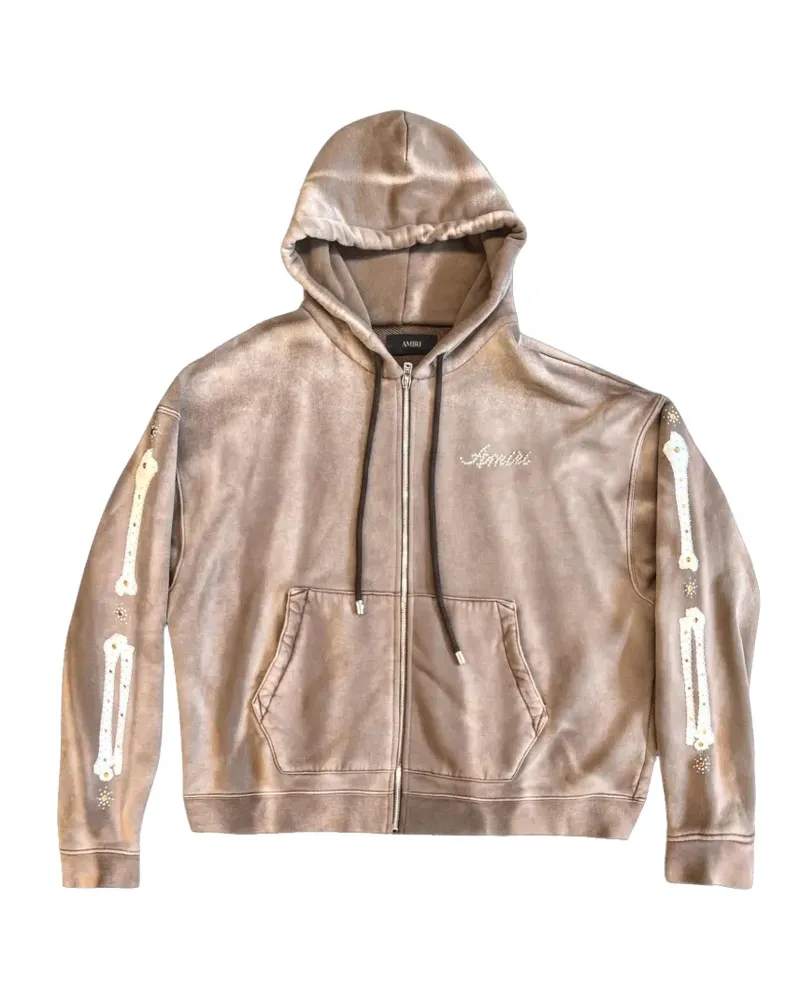 Amiri Bones studded hoodie - Braun Braun