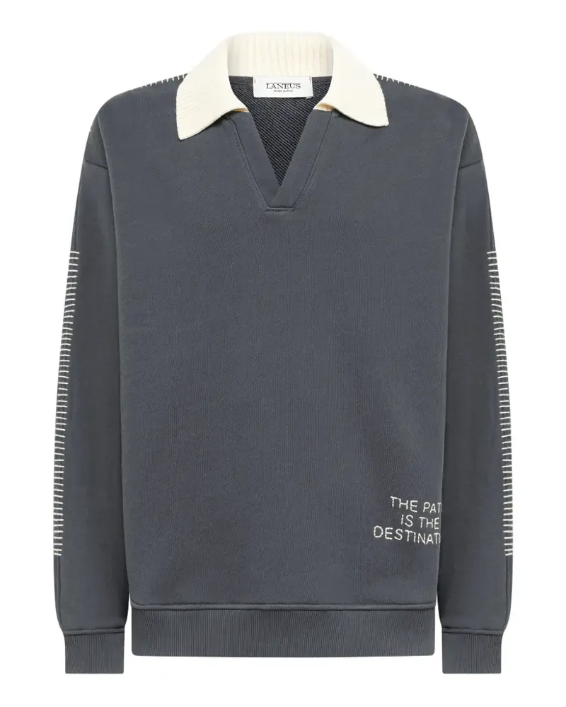 Laneus Sweatshirt mit kastigem Schnitt - Grau Grau