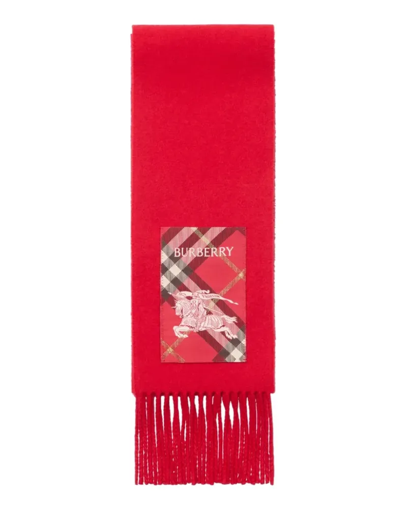 Burberry Check label cashmere scarf - Rot Rot