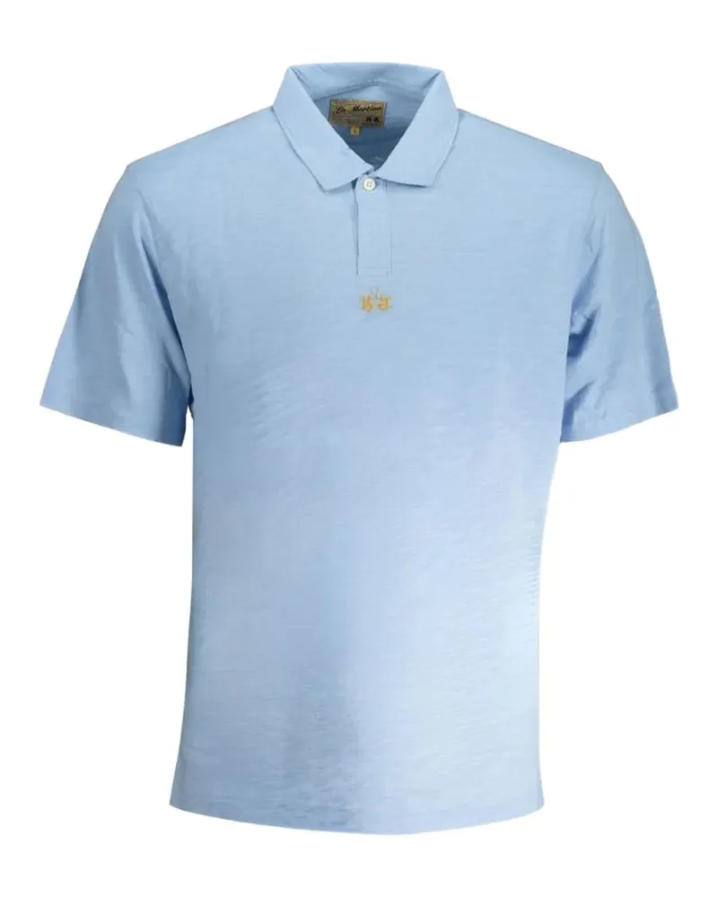 La Martina logo-embroidered short-sleeve cotton polo shirt - Blau Blau