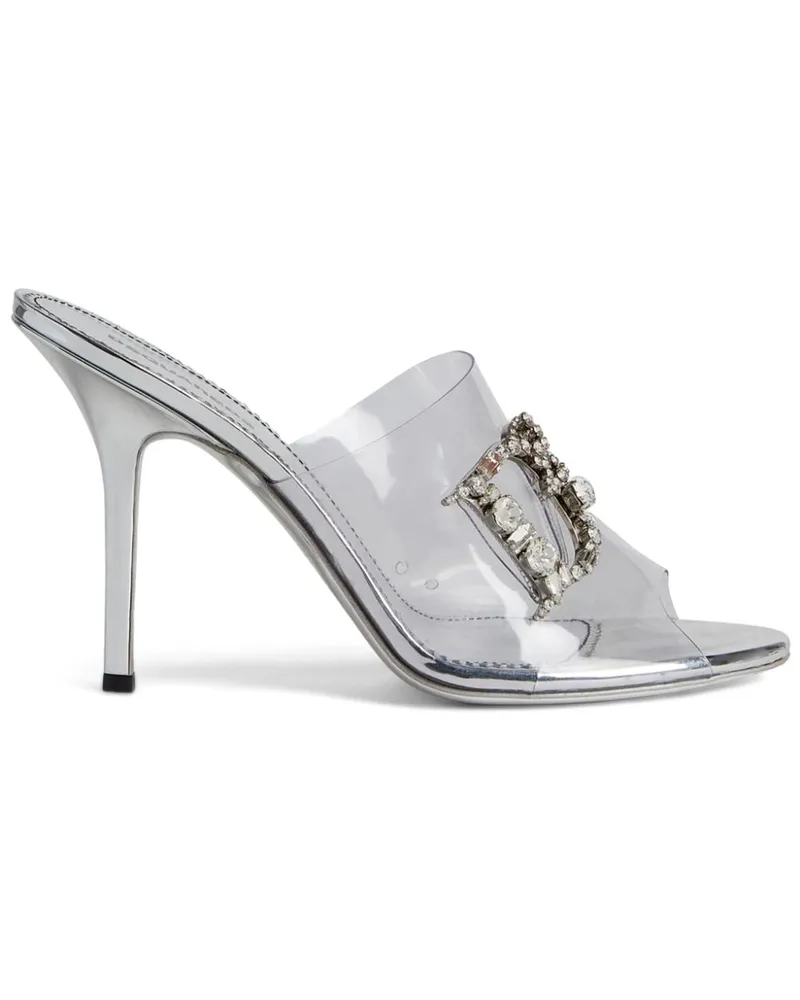 Dsquared2 Pantoletten mit Kristallen - Silber Silber