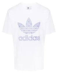 adidas T-Shirt mit Trefoil-Print Weiß