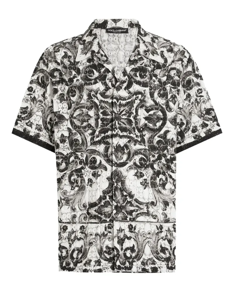 Dolce & Gabbana Hawaiihemd mit Majolica-Print - Schwarz Schwarz