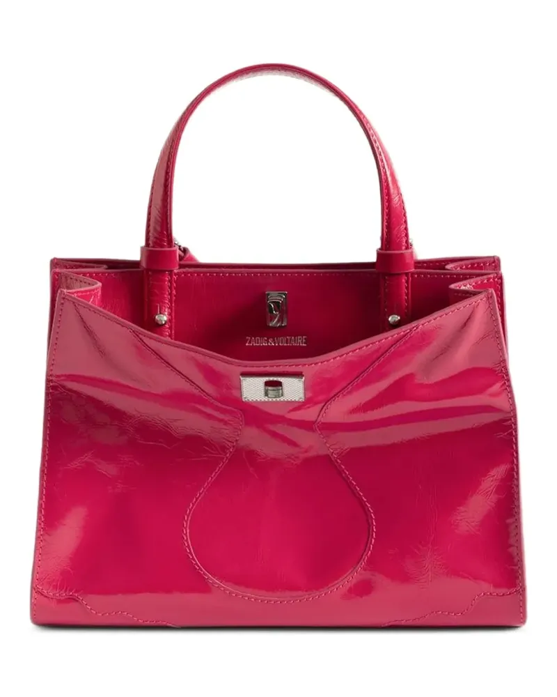 Zadig & Voltaire Mini Jack Tasche aus Lackleder - Rosa Rosa