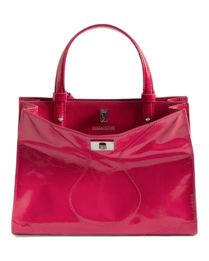 Zadig & Voltaire Mini Jack Tasche aus Lackleder - Rosa Rosa