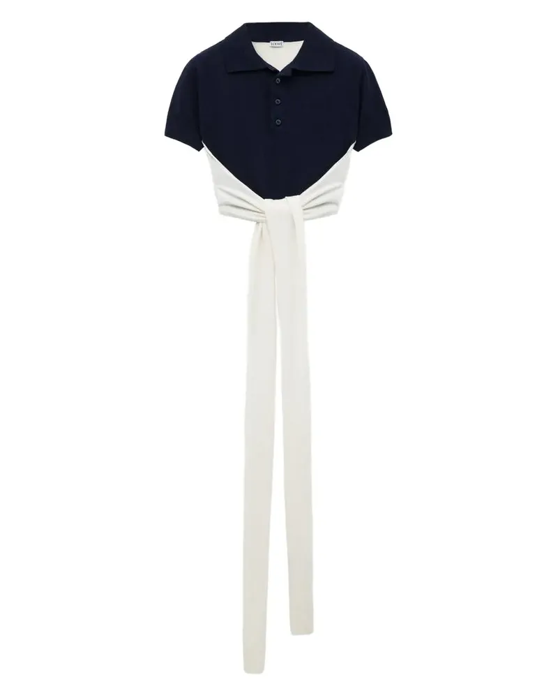 Loewe Poloshirt mit Knotendetail - Blau Blau