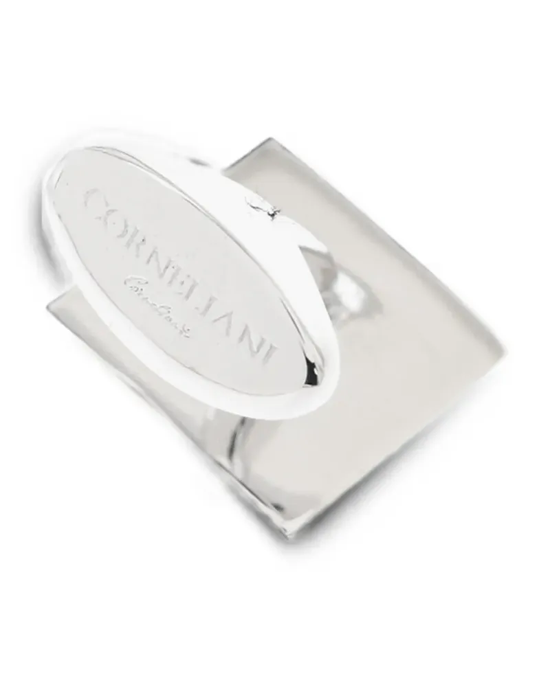 Corneliani hematite and crystal cufflinks - Silber Silber