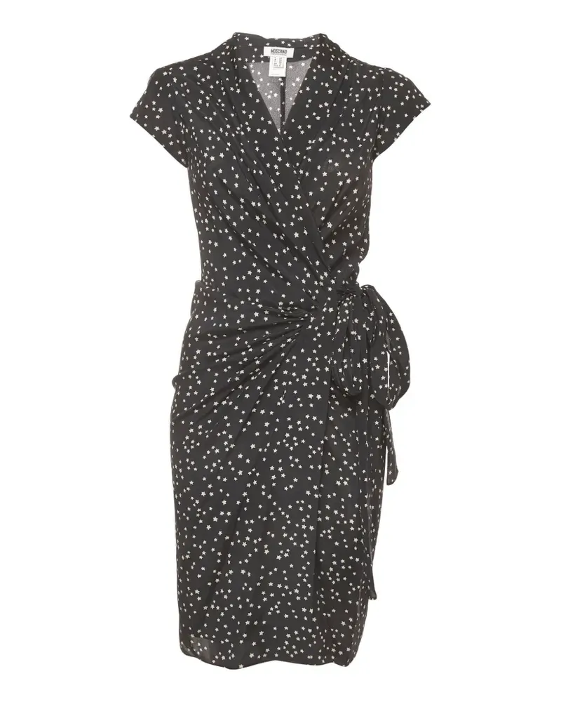 Moschino Wickelkleid mit Sterne-Print - Schwarz Schwarz