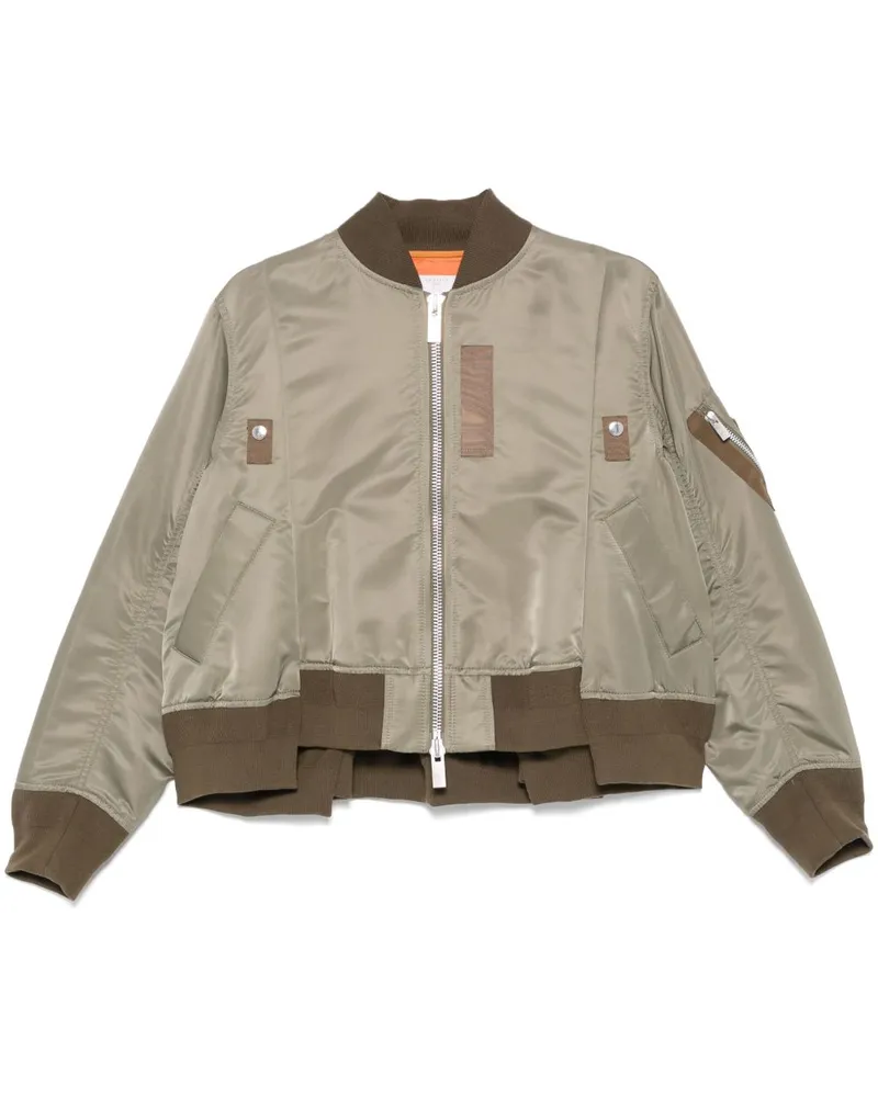 Sacai Bomberjacke mit Falten - Grün Grün