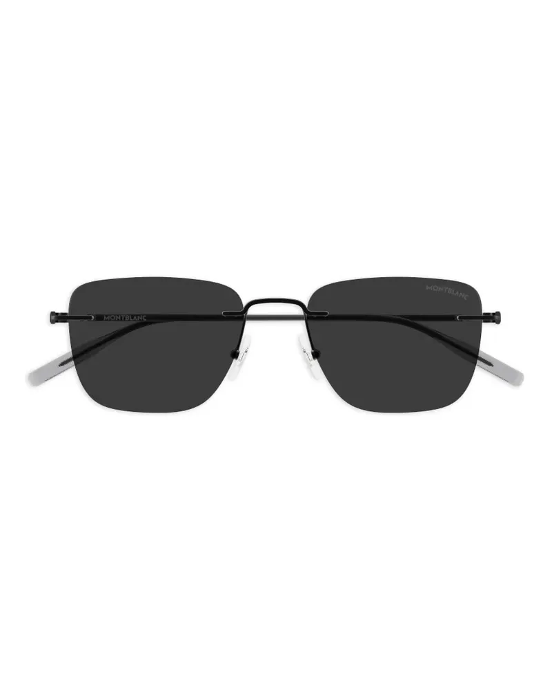 Montblanc Eckige Sonnenbrille - Schwarz Schwarz