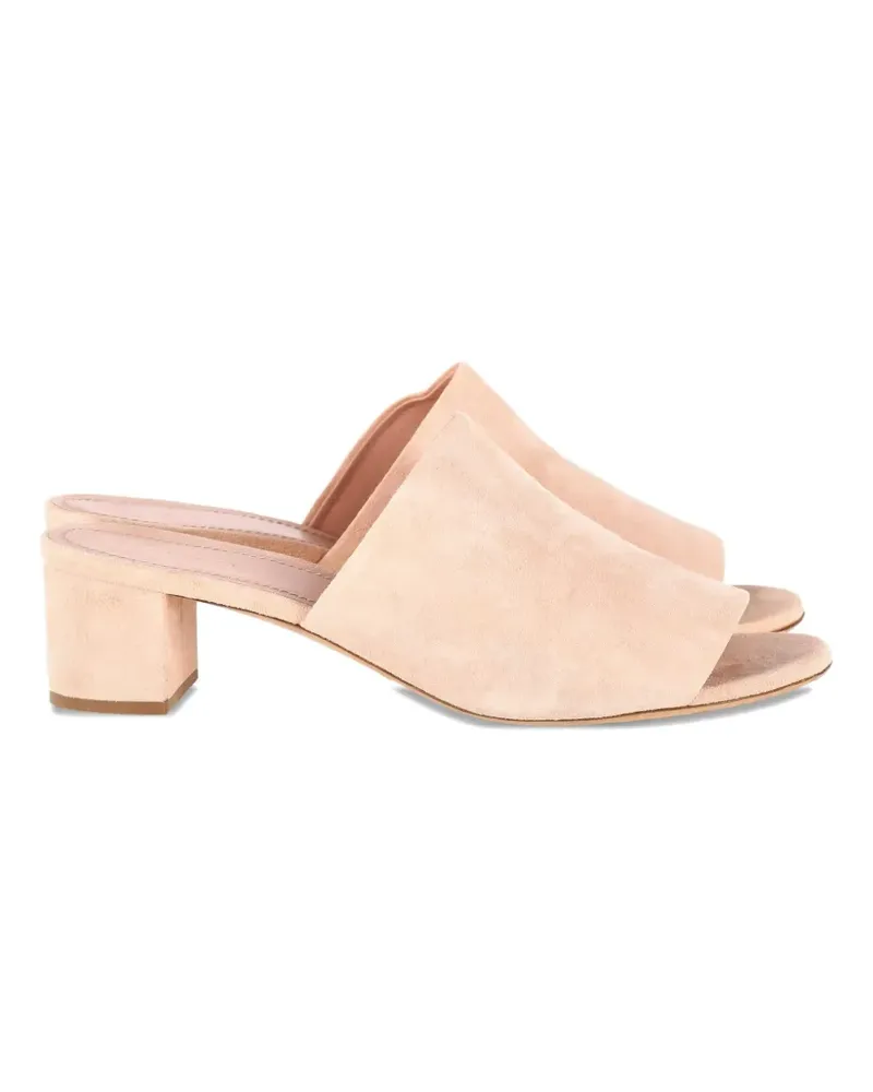 Mansur Gavriel block-heel suede mules - Rosa Rosa