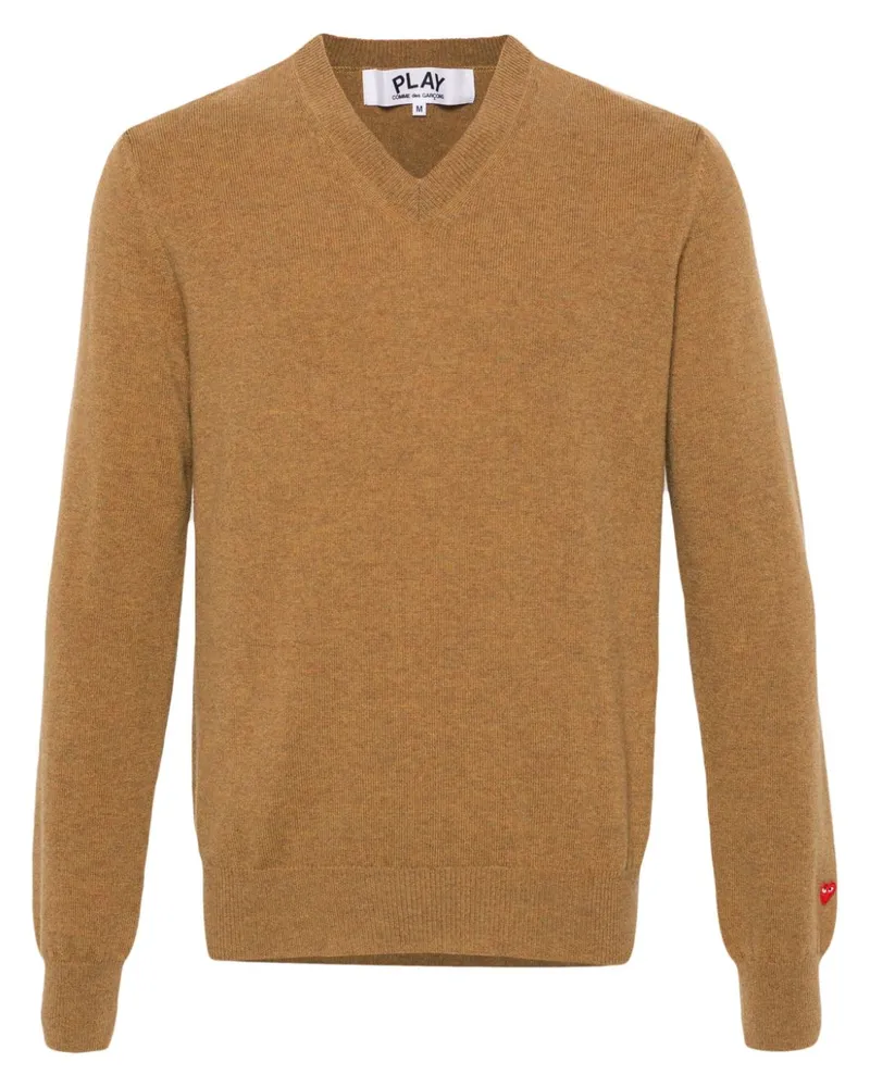 Comme des Garçons Pullover mit Herz-Patch - Braun Braun