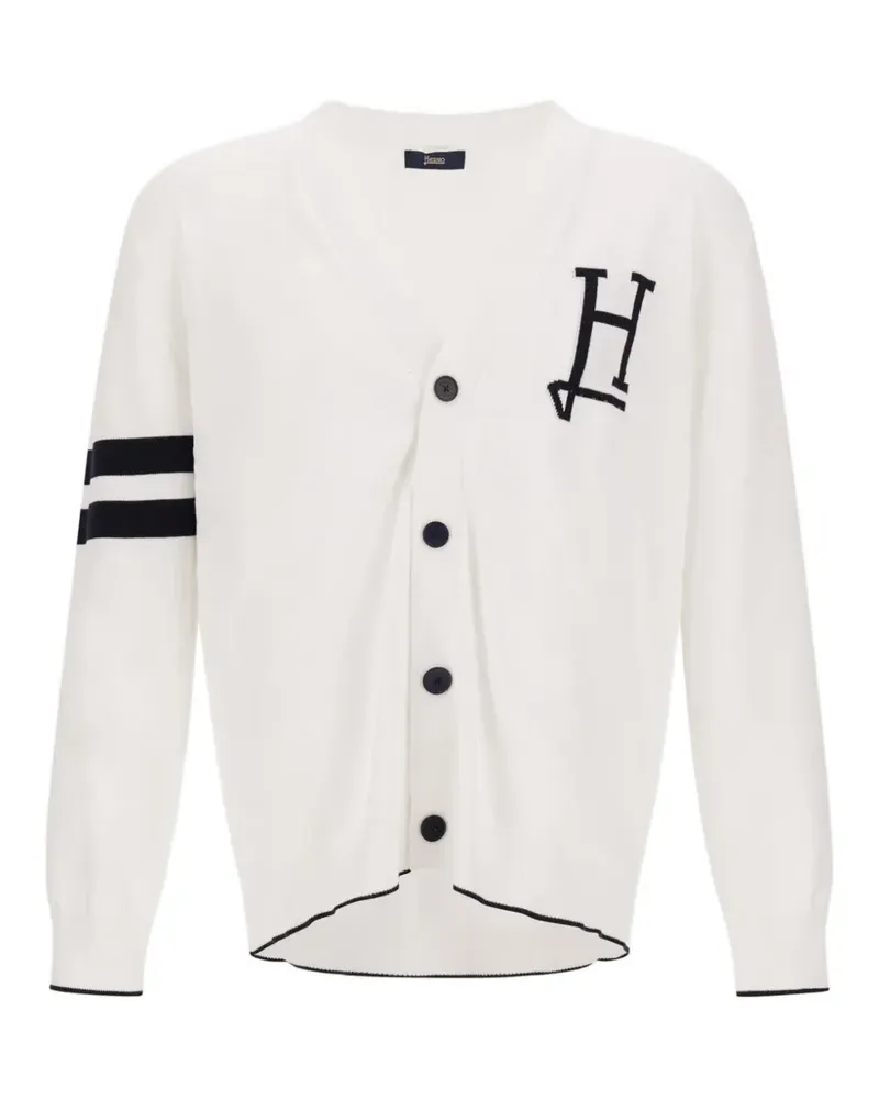 Herno logo-detail cardigan - Weiß Weiß