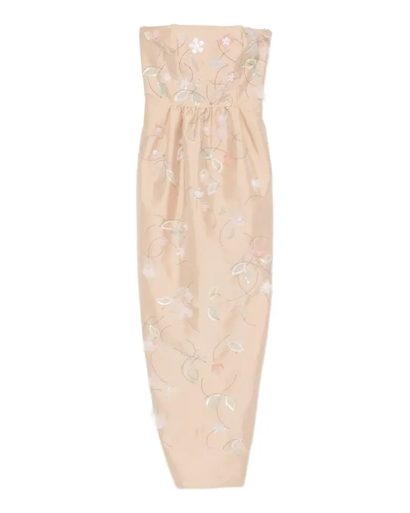 BERNADETTE Lena embroidered dress - Nude Nude