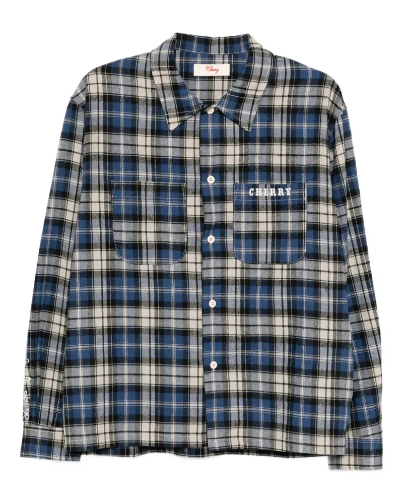 CHERRY LA Kariertes Flanellhemd - Blau Blau