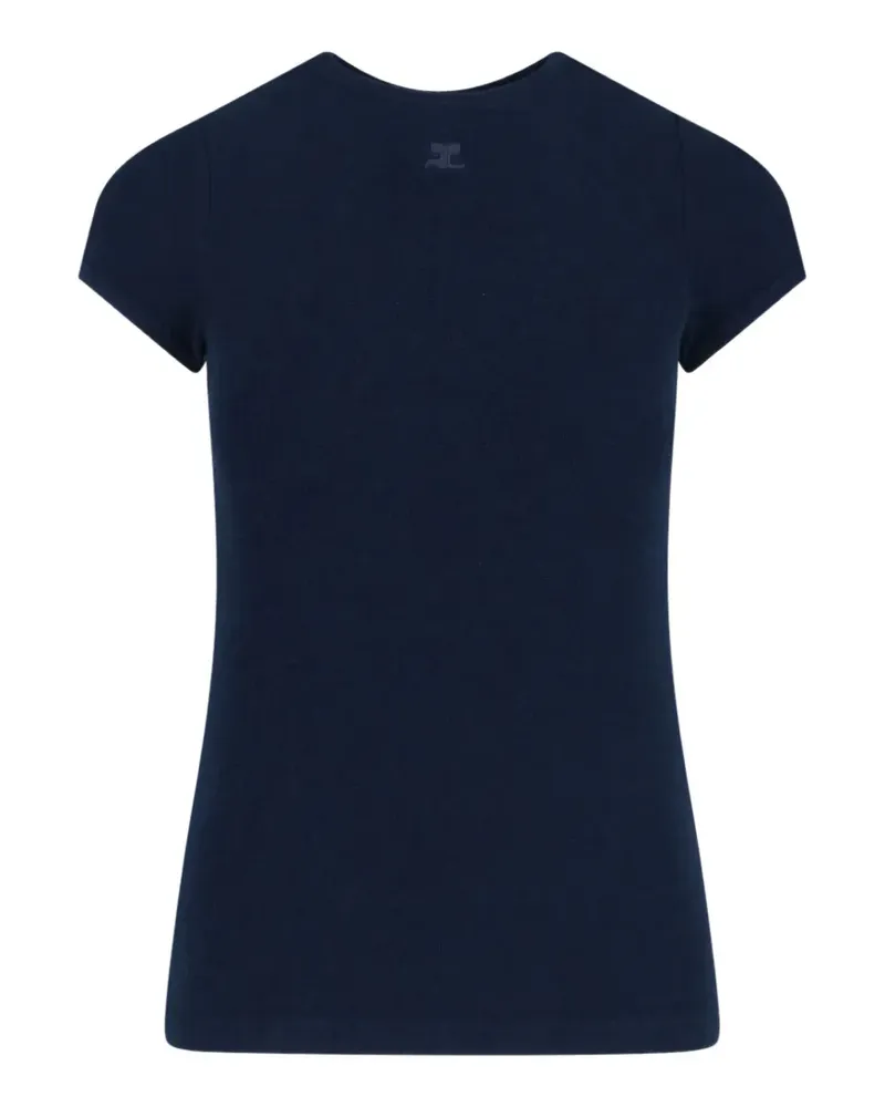Courrèges logo T-shirt - Blau Blau