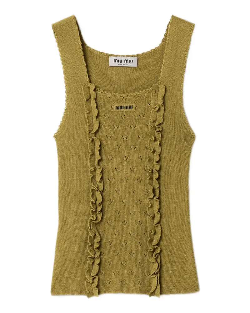 Miu Miu cashmere and silk top - Grün Grün