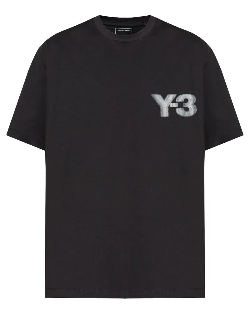 Y-3 T-Shirt mit Logo-Print Schwarz