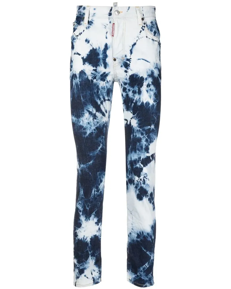Dsquared2 Gerade Hose mit Batikmuster - Blau Blau