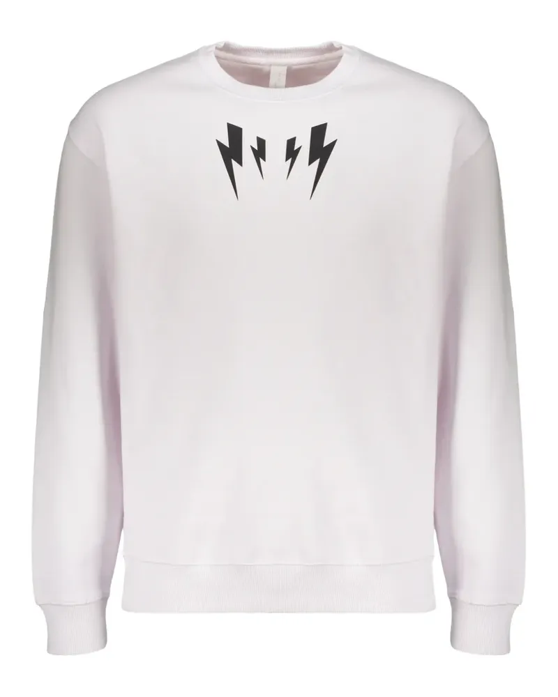 Neil Barrett Sweatshirt mit Blitz-Print - Weiß Weiß