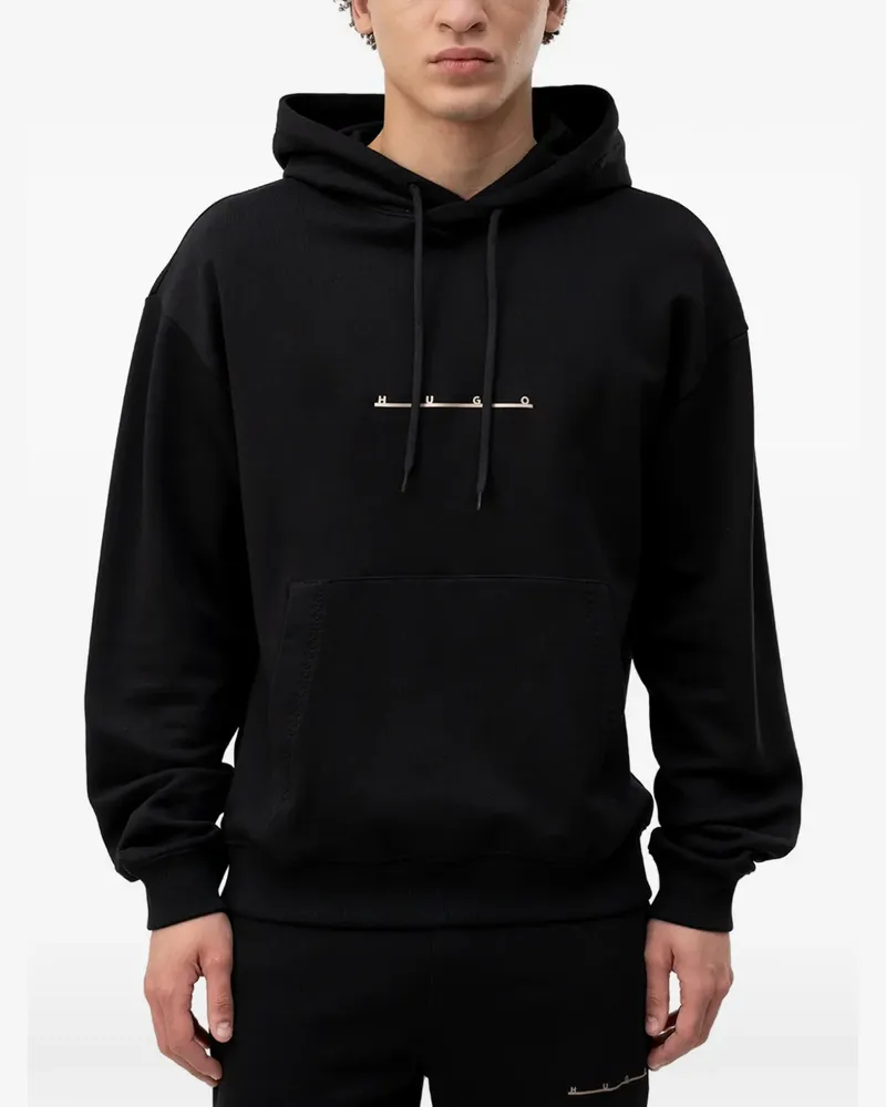 HUGO BOSS Hoodie mit Logo-Print - Schwarz Schwarz