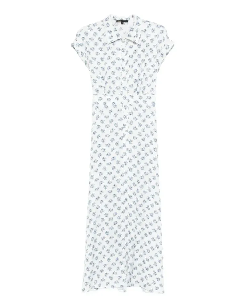 Maje Minikleid mit kleinem Blumen-Print - Weiß Weiß