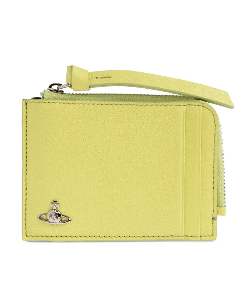Vivienne Westwood Orb-plaque grained leather card holder - Grün Grün