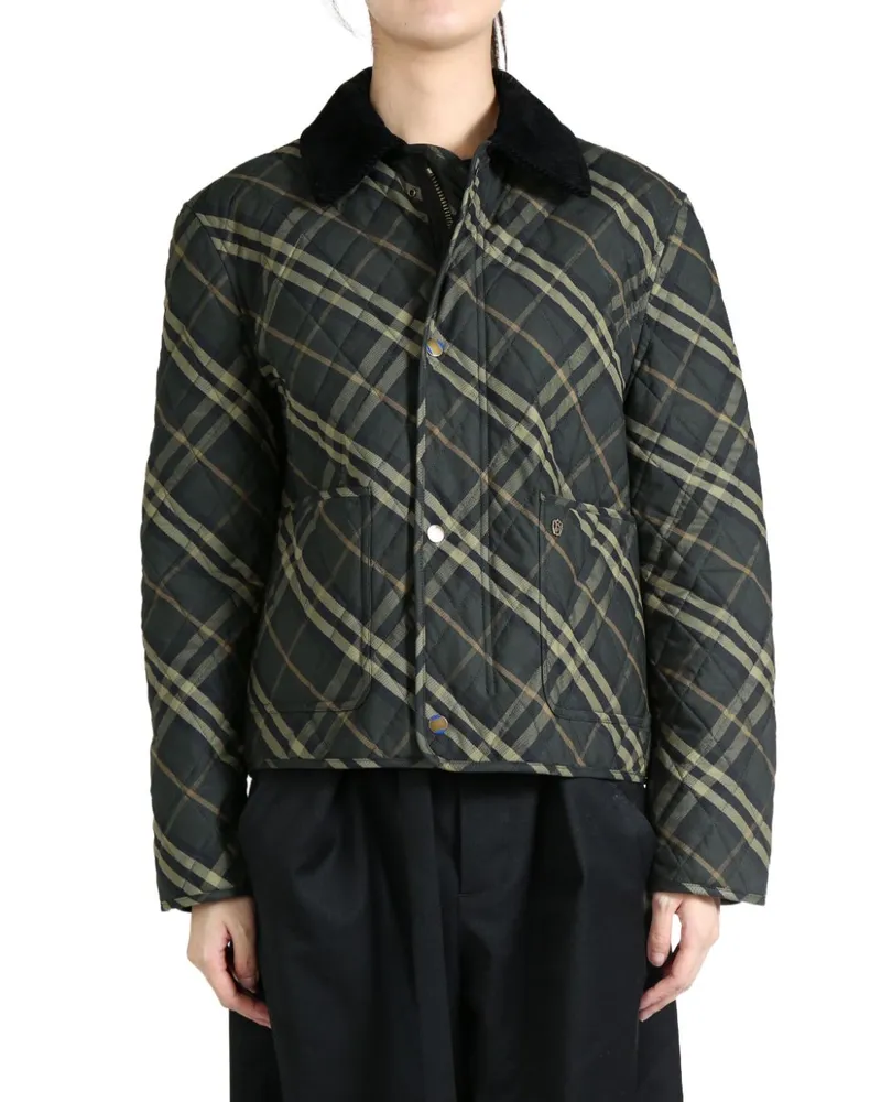 Burberry Jacke mit Karomuster - Grün Grün