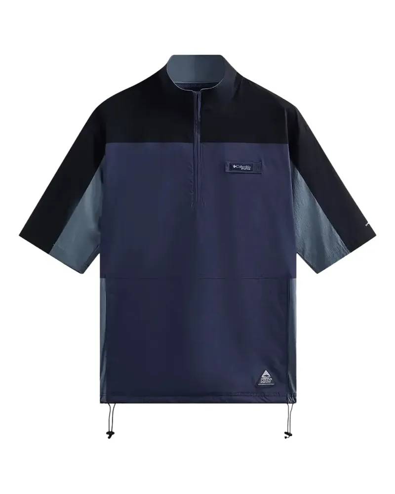 KITH x Columbia PFG Links Windshirt T-Shirt in Colour-Block-Optik - Blau Blau