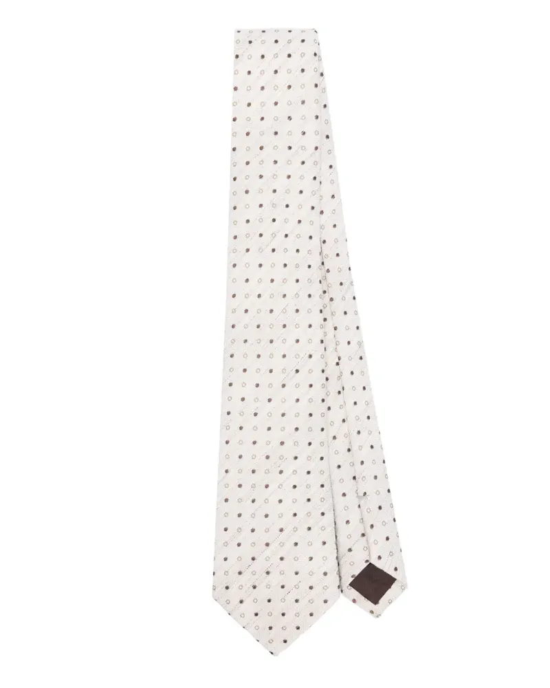 Canali Krawatte mit Jacquardmuster Nude